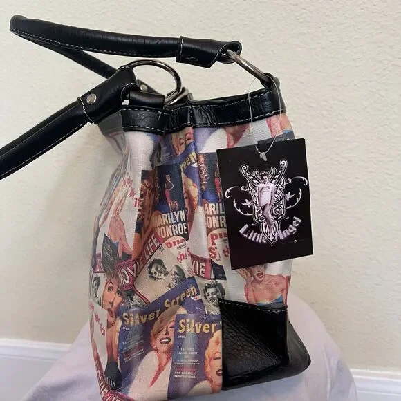NWT Radio Days Marilyn Monroe Women Black Shoulder Bag - Picture 4 of 7